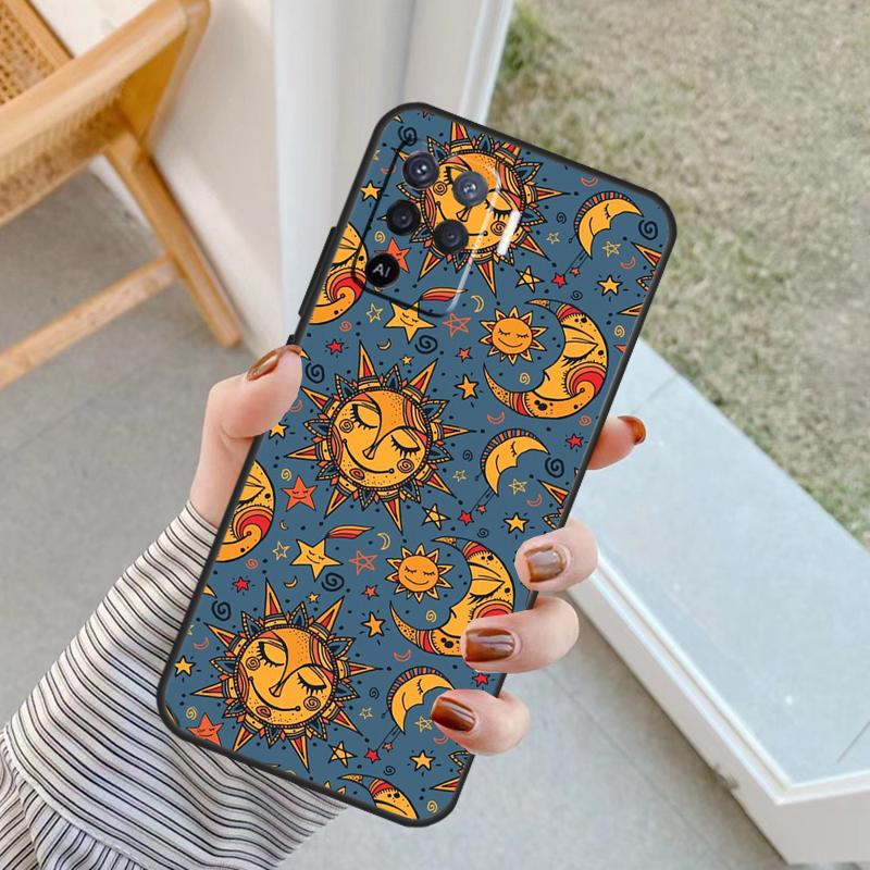 Sun And Moon Star Case For Oppo A18 A78 A98 A38 A58 A60 A80 A40 A96 A76 A16 A94 A74 A54 A15 A17 A57 A77 A5 Pro