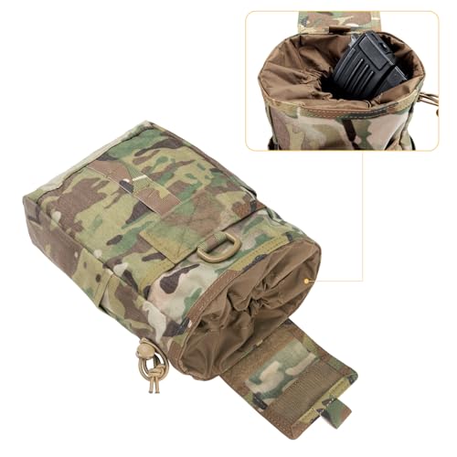 EXCELLENT ELITE SPANKER Dump Pouch, Nylon Garbage Bag/Magazine Holder, Military Pouch, Foldable Waist Bag, MOLLE Compatible, Large Capacity, Convenien