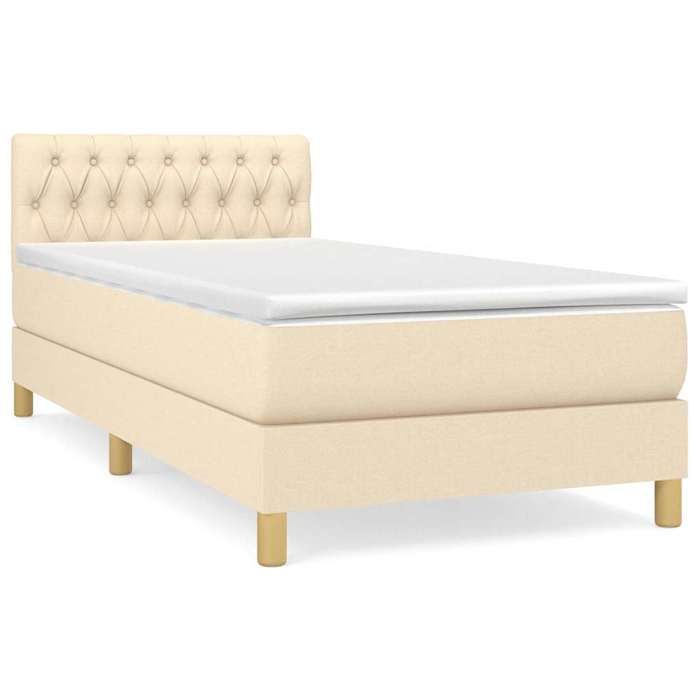 Maison Exclusive - Sommier à lattes de lit avec matelas Crème 100x200 cm Tissu