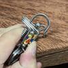 Stainless steel Keychains, Handmade Hook Buckle Multicolor Bead Mechanical Car Key Ring, Halloween Men Gift Hanging Home Crafts