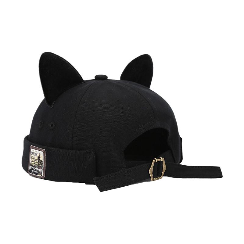 Cute Kids Brimless Hat with Cat Ears Solid Color Design Perfect for Outdoors and Breathable