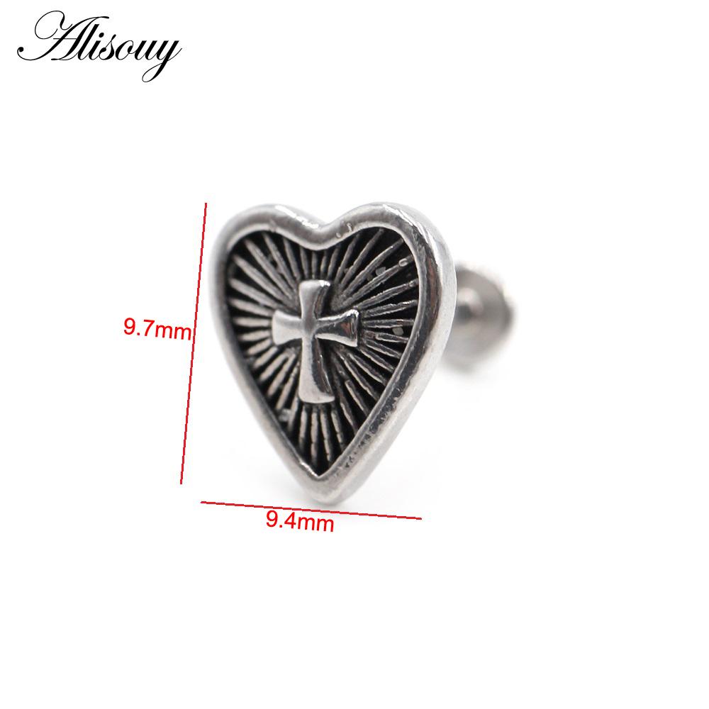 Alisouy 1 Stück Edelstahl Stern Mond Kreuz Schlange Totenkopf Tragus Helix Bar Labret Lippenring Knorpel Ohr Ohrring Piercing Schmuck