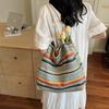 Shoulder bag women's new woven commuter large-capacity tote bag straw beach vacation bag portable messenger bag