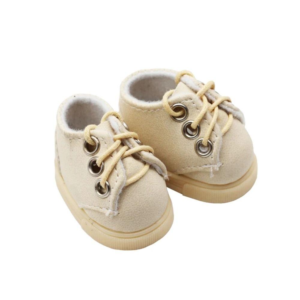 

1 Pair Sneakers Labubu Doll Leather Shoes PU Doll Clothes Shoe Doll Accessories бежевый