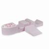 Foam Playground with Hill and Pool Micro Velvet Soft Light Pink + 100 Balls: White, Light Pink, Opalescent
