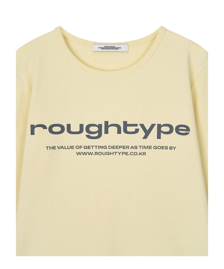 Lotaib Lettering U-Neck Half-Sleeved T-Shirt - Lemon