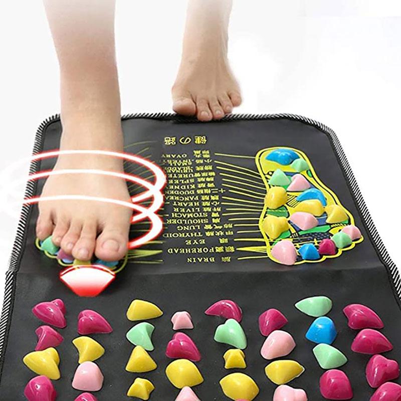 Foot Massager Mat Feet Acupressure Relaxation Pain Relieve Points Reflexology Walk Stone Physiotherapy Health Care Tool
