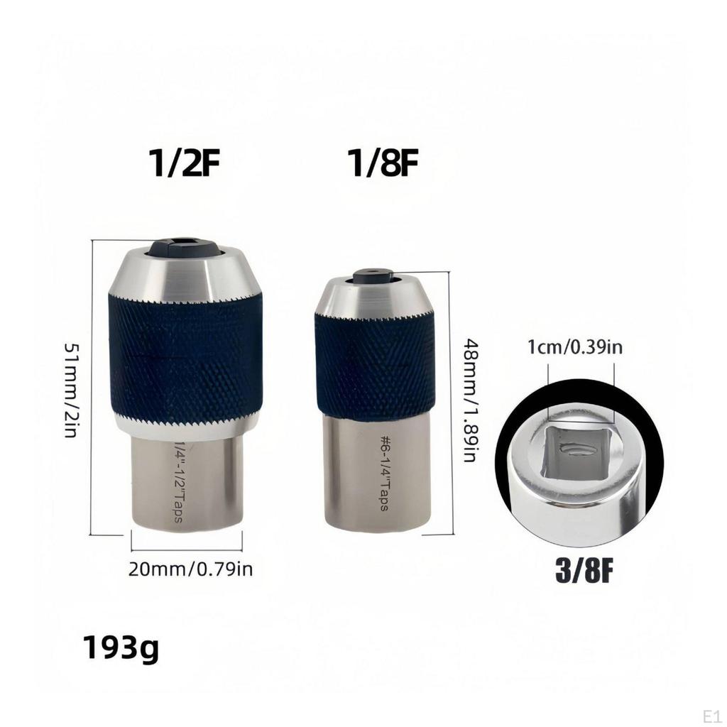 2 Pieces Adjustable Tap Chuck Easy to Use Holder Socket Tapping Tool for Machinists, DIY