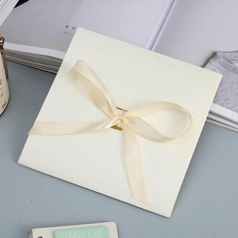 

1Pc Pearlescent Paper Gift Wrapping Gift Box Practical Packaging Box Minimalist Ribbon Silk Scarf Packaging Envelope-style S бежевий