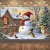 1 Winter Miracle Background with Snowman  Dog  Bird  and Christmas Scene  No Electricity Required