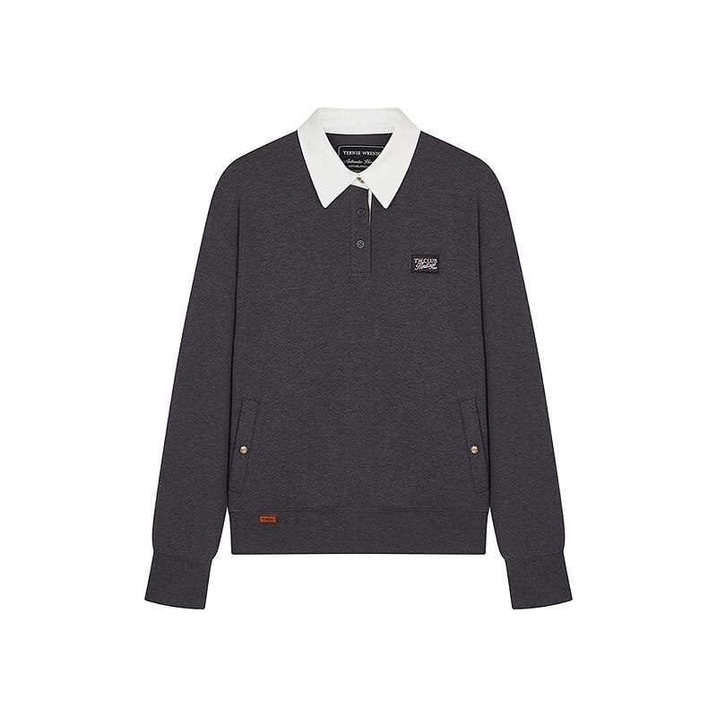 Teenie Weenie Women's Bear Logo Polo Neck Sweatshirt