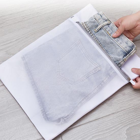 Laundry Bag Eco-friendly Grid Design Polyester Clothes Washing Mesh Bag for Home
