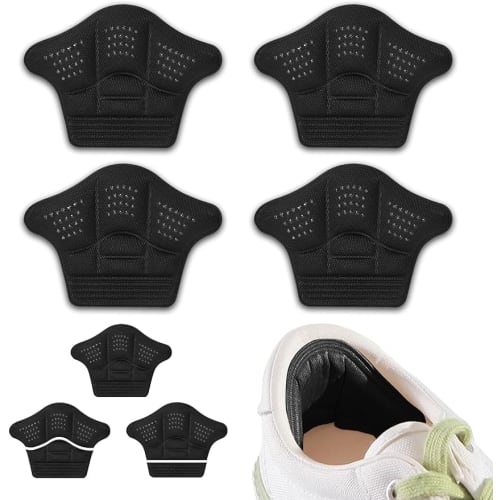 

Пластыри от мозолей, подушечки для пяток, подушечки для язычка, противоскользящие, унисекс, регулируемый размер, клейкая основа, регулируемый размер (2 белые пары + 2 черные