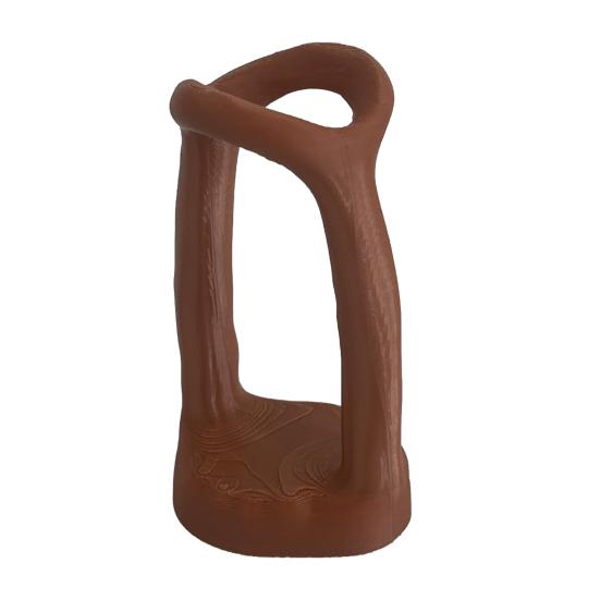 Toothbrush Holder, with Irregular Hollow Artistic Shape, Modern Style Compact Bathroom Organizer, Matte Finish Multi-Use Storage Rack коричневый
