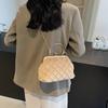 Rhombus chain small bag women's 2025 new plush bag versatile clip shell bag handbag hair bag