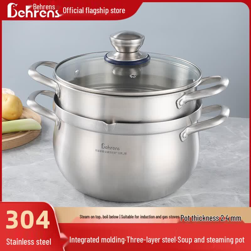 

Berens BLS-GETZG22 22cm 304 Stainless Steel Soup & Steamer Pot