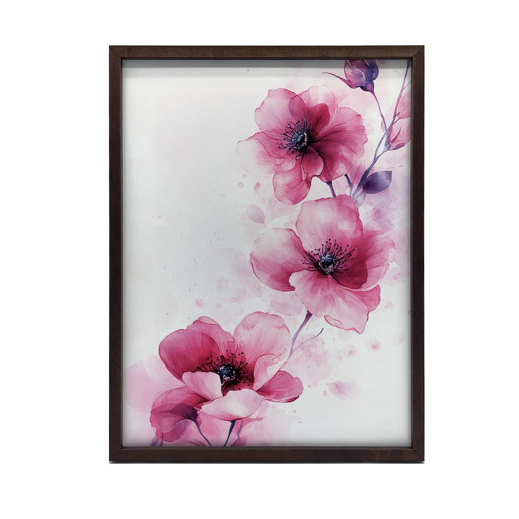 Różowe Kwiaty Na Białym Tle Różowe Kwiaty Na Białym Tle, 70X100 Cm, Bez Ramy, Płótno Premium Na Blejtramie