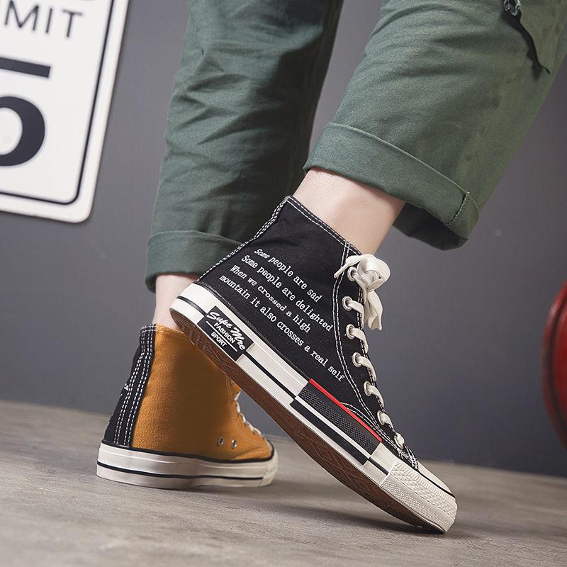 Damskie Urocze Dwukolorowe Buty Damskie Czarne Płócienne Wysokie Trampki Sportowe Dziewczęce Codzienne Płaskie Espadryle dla Mężczyzn