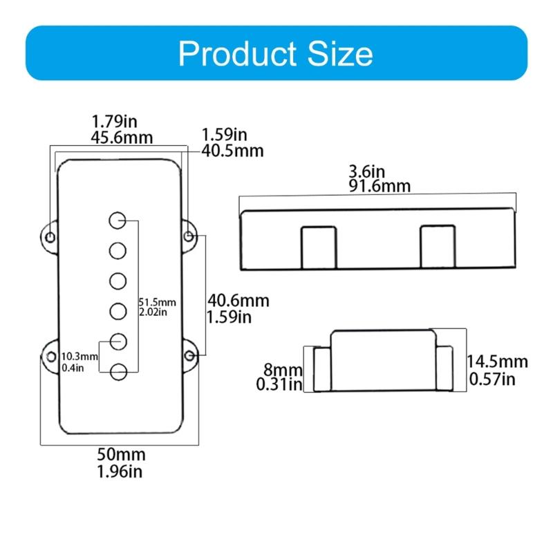 Replacement Plastic Covers for Standard Guitar Pickups Aged White Finish Simple Mount Size