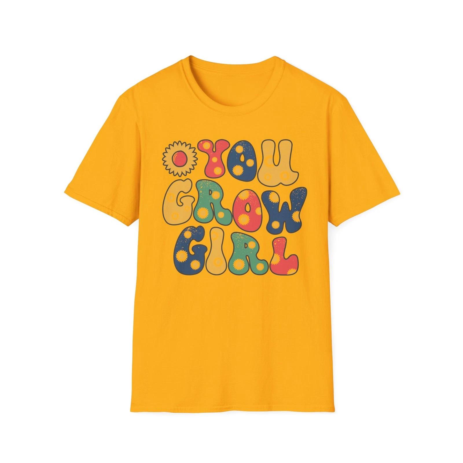 

You Grow Girl T-Shirt | Retro Flower Psychedelic Lettering XL