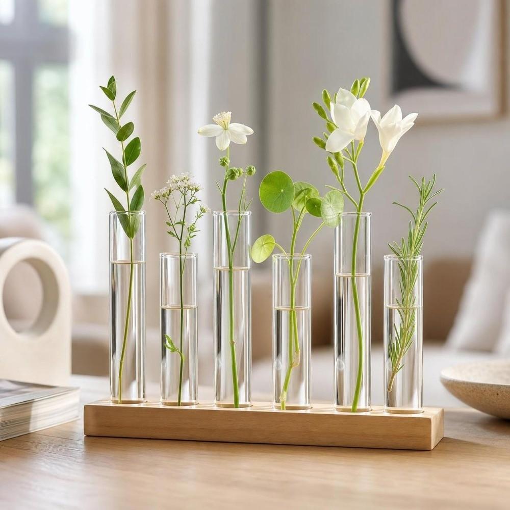 Home Decoration Glass Tube Vase Minimalist Flower Holder Hydroponic Flower Vase Indoor Planting