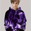 Children's Cool and Colorful Flame 3D Digital Printing Boy Hip-hop Personality Hooded Sweatshirt