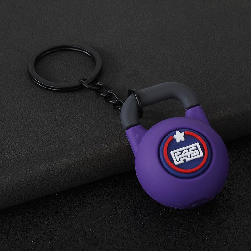 Gym Keychain Set Dumbbell Water Bottle Kettlebell Charm Keyring With Braided Rope For Workout Enthusiasts Bag Accessory
