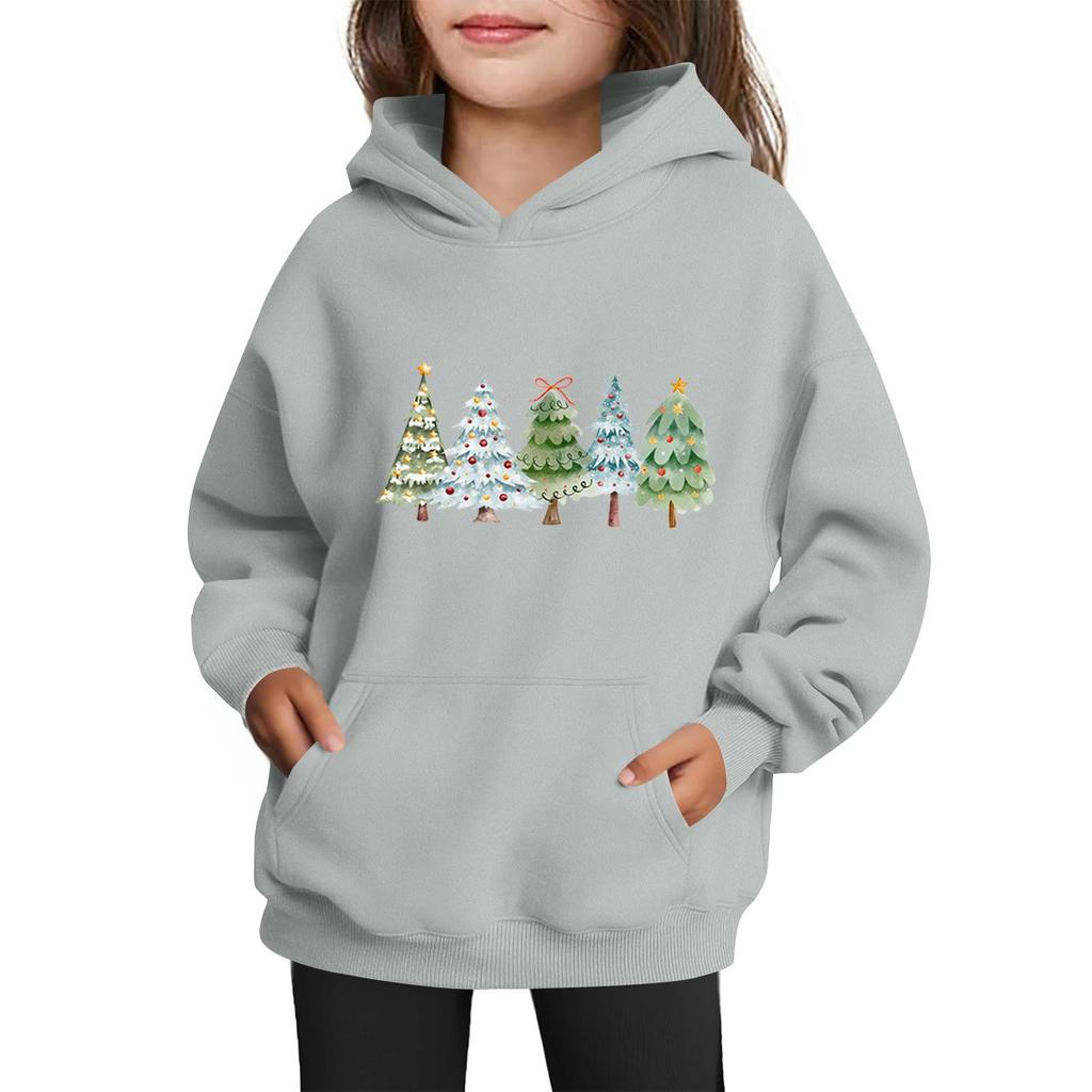 Sweatshirts For Teen Girls Hoodies Long Sleeve Drawstring Pullover Cute Printed Oversized Hoodie Christmas