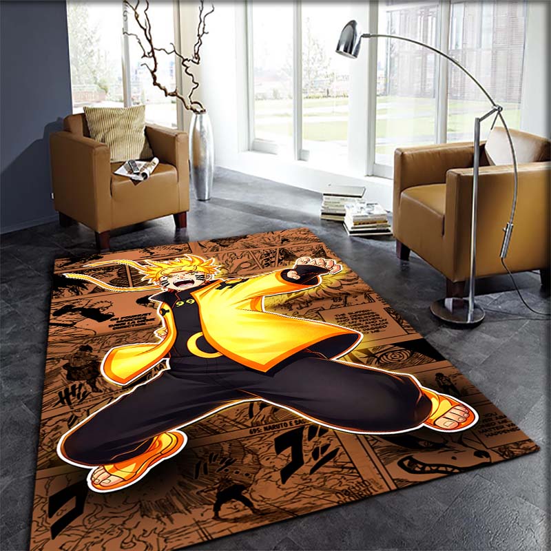 Decorative rug for home use, bedroom, bedside, doorway, bathroom, Naruto cartoon print, a great housewarming gift. 60x90cm