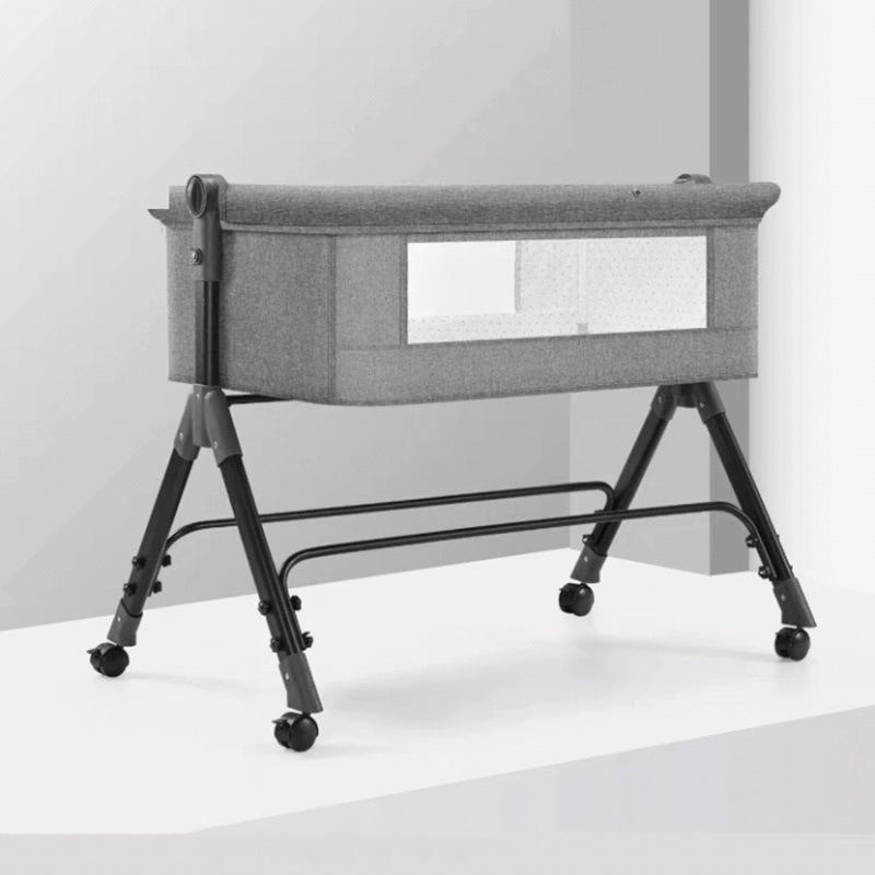 Multifunctional Foldable Baby Cradle Bed: Newborn Crib & Children's Bed with Mobile Splicing.