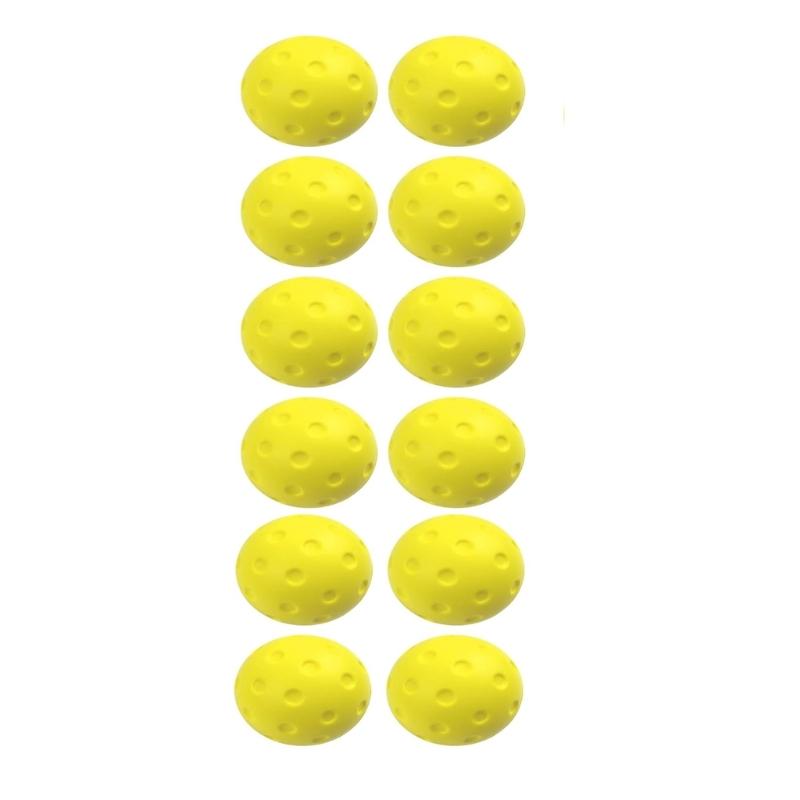 Gentle Touch Training Pickleballs for Practice, 12 Pack High Bounce Dimpled Game Balls with Carry Bag for Indoor Outdoor Warmups Use