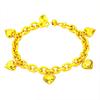with Bell Hollow Peach Heart Bracelet Handmade Wedding Charm Bangle  Female Lady Girl