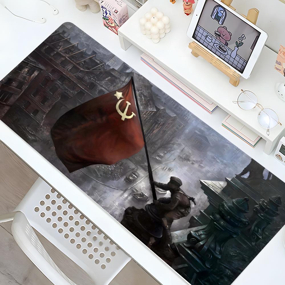 Sowjetunion UdSSR Flagge Mauspads Gaming Verriegelungskante Großer Computer Gamer Groß Gummi Schreibtisch Dekoration Kunst Mauspads Laptop Schreibtischmatte