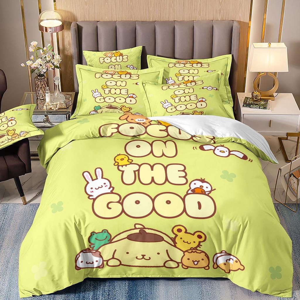 3D Digital Printing Cartoon Animation Children'S Bedding Pudding Dog Three-Piece Set