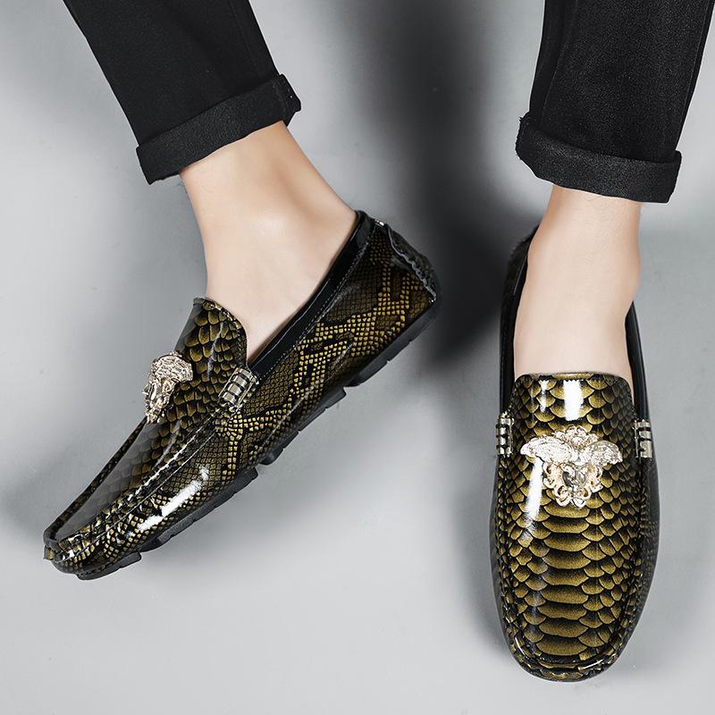 

Большой размер 48 осенние туфли Doudou ленивые на одной педали деловые повседневные кожаные туфли мужские дышащие модные для вождения мужские туфли 48 золотой