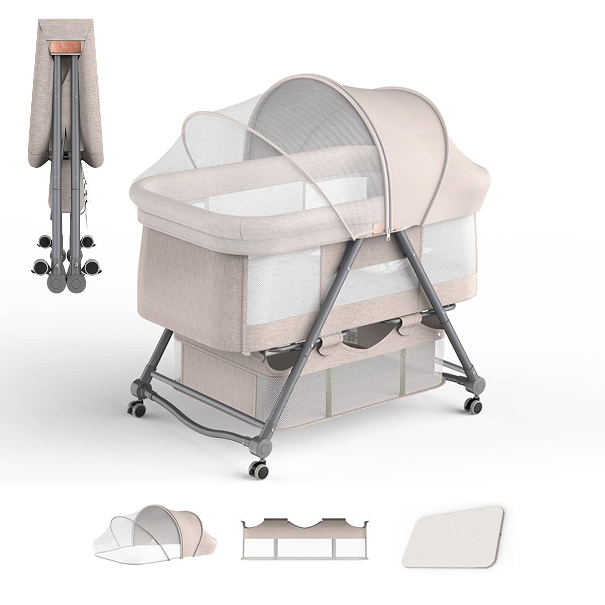 

Easy to Baby поставляется с отсеком для хранения комаров Simple Baby Gift Year [ZOOBLY] Детская кроватка, кровать для совместного сна, складная, мини, сборная, колыбель, стойка, переносная,