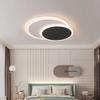 Nordic White Black Moon Type Led Round Ceiling Lamp For Living Room Study Bedroom Kitchen Wrought Iron Acrylic Home Lighting