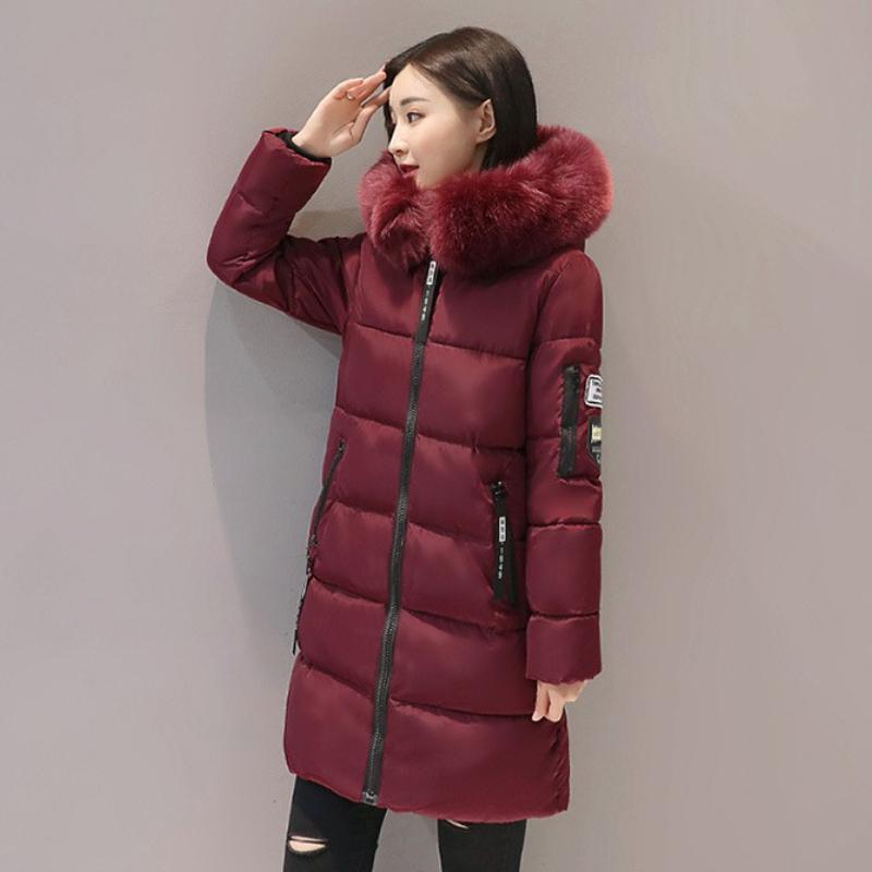 Baumwolljacke, Damen, Oberbekleidung, Winter 2025, Koreanische Version, Slim Fit Daunen-Baumwolljacke, Mittel bis Lang, Übergröße, Warmer Winterschutz