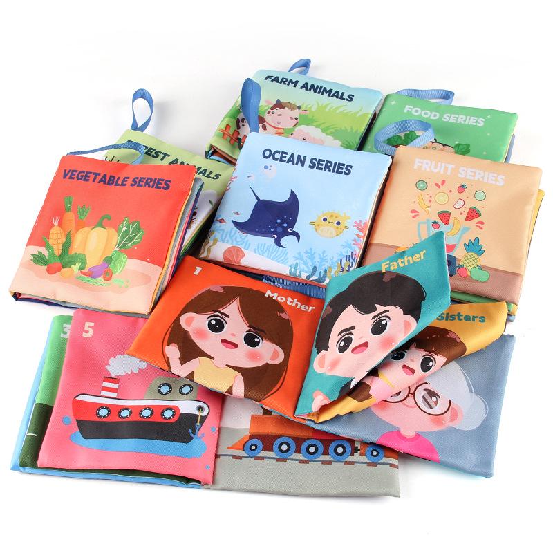 3D Baby Cloth Book: Early Learning Toy with 4 Pages & 8 Sides - Animal, Character, and Food Themes