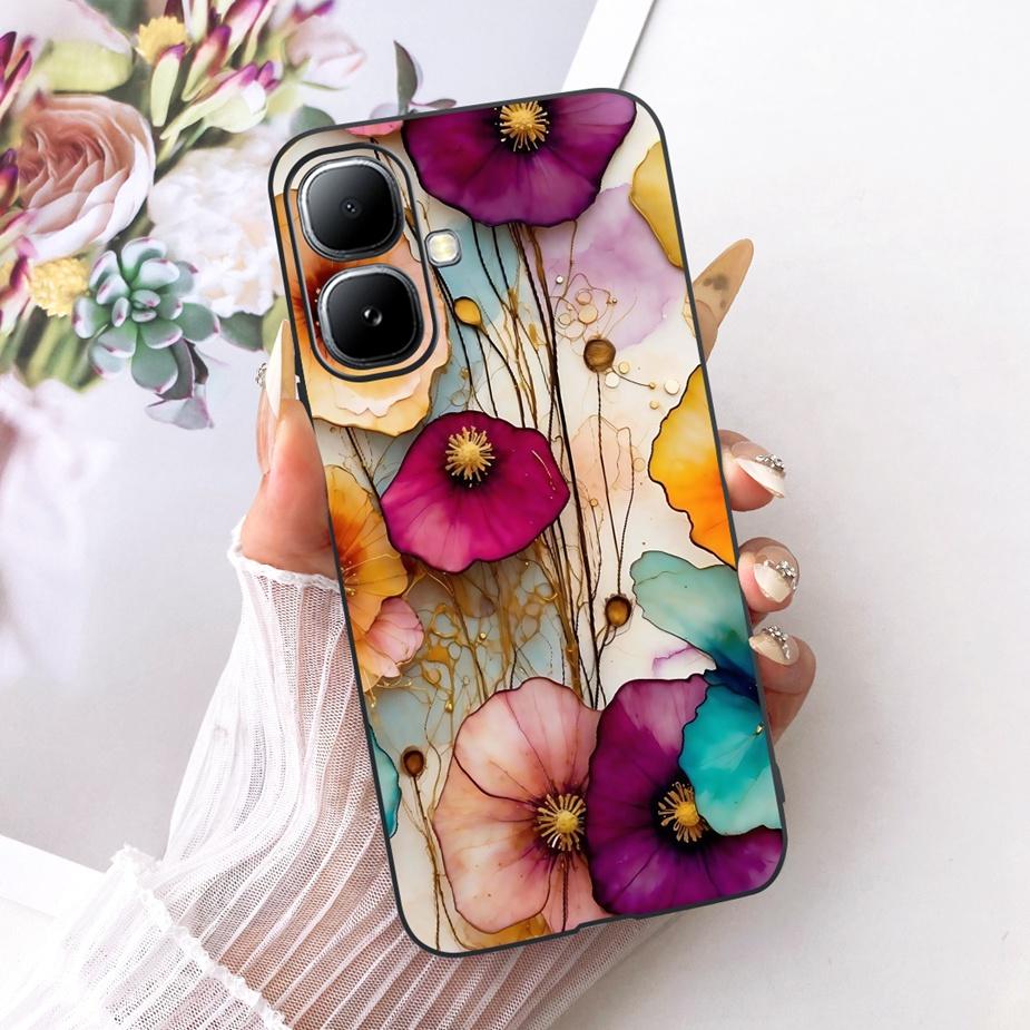 For Infinix Smart 20 Case X6840 X6840B Luxury Flowers Butterfly Painted Phone Cover Case For Infinix Smart 20 Smart20 Soft Shell