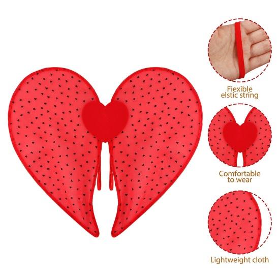 Hjärtformade fjärilsvingar Färgglad kostym för vuxna Barn Alla hjärtans dag Fest Föreställningsrekvisita