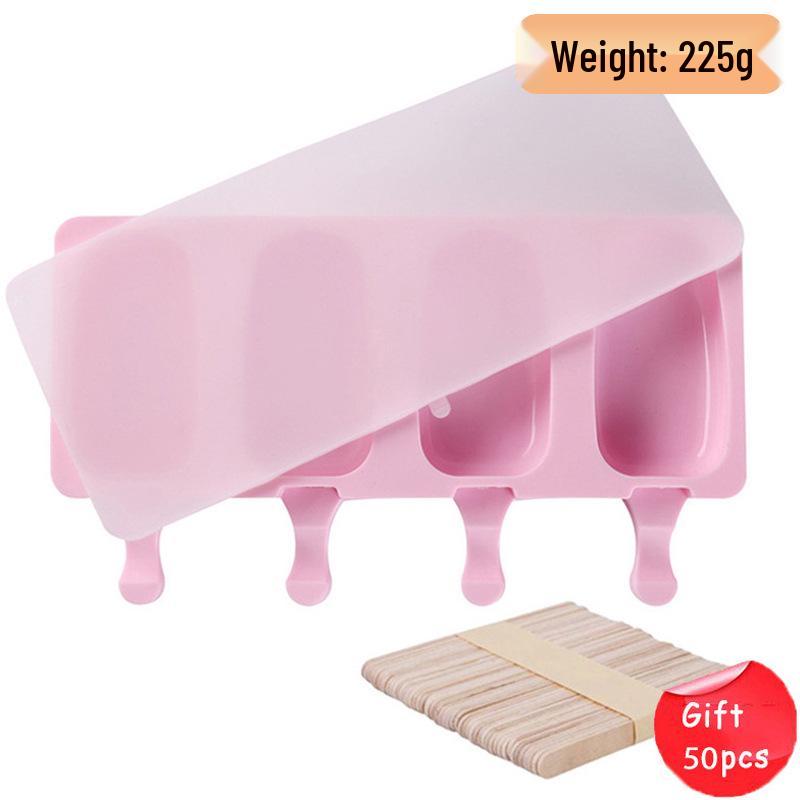 Oval Silicone Ice Pop Mold - Food Grade, 4 Cavities for DIY Popsicles