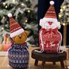 Christmas Knitted Gift Bags Set With Apple Doll Elk Santa Bear Design For Candy Storage Xmas Party Favors  Year Gifts Holiday