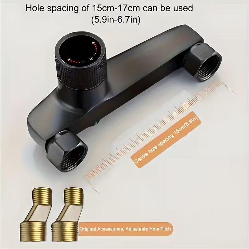 Modern Bathroom Faucet - Wall-Mounted Bathtub/Shower Mixer Tap with Hot & Cold Control, Concealed Valve, Matte Black Finish for