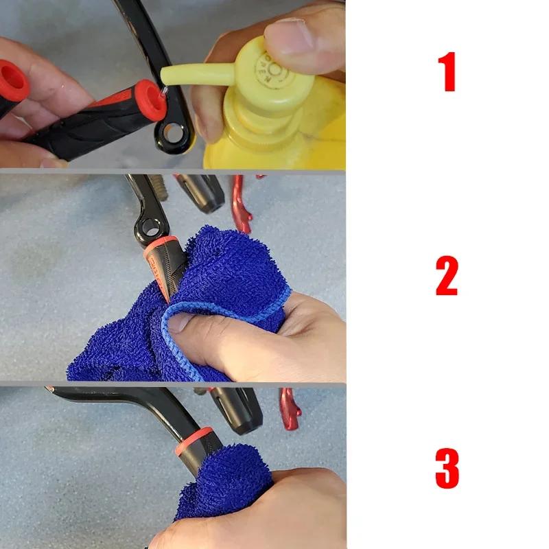 Lot de 2 poignées de frein souples et antidérapantes en silicone pour moto