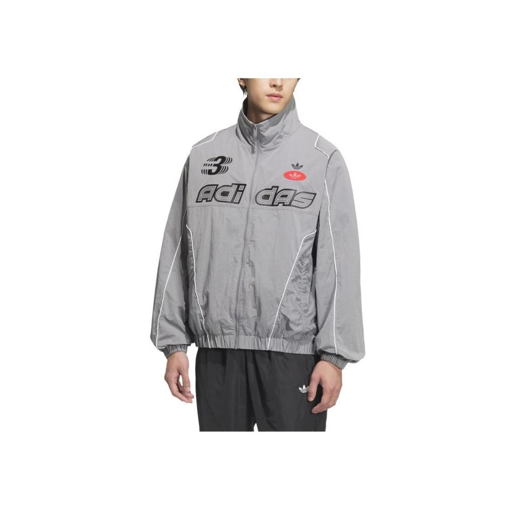 adidas Originals Valentines Day Collection Rac Wv Jkt M Stand Collar Sports Loose Long Sleeve Jacket Men Jacket Gray JM8034