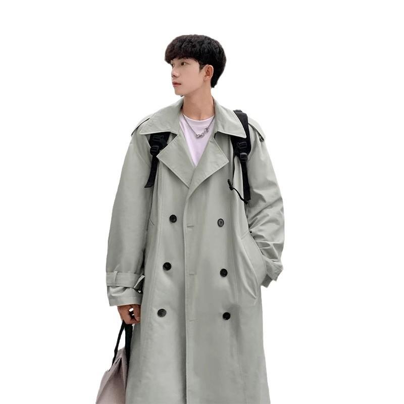 Medium and Long Trench Coat Men's Autumn and Winter New Loose Trendy Brand Casual Loose Coat