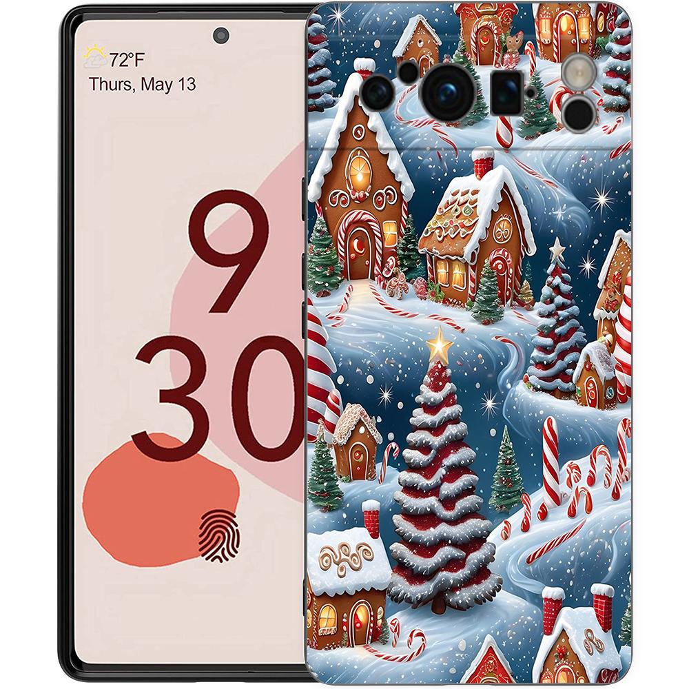

Phone Case Cover for Google Pixel 10 9 8 7 6 7A 6A Pro Shockproof Soft TPU 10 9 Pro XL Bag Merry Christmas Beautiful Winter Snow Pixel 8 Pro