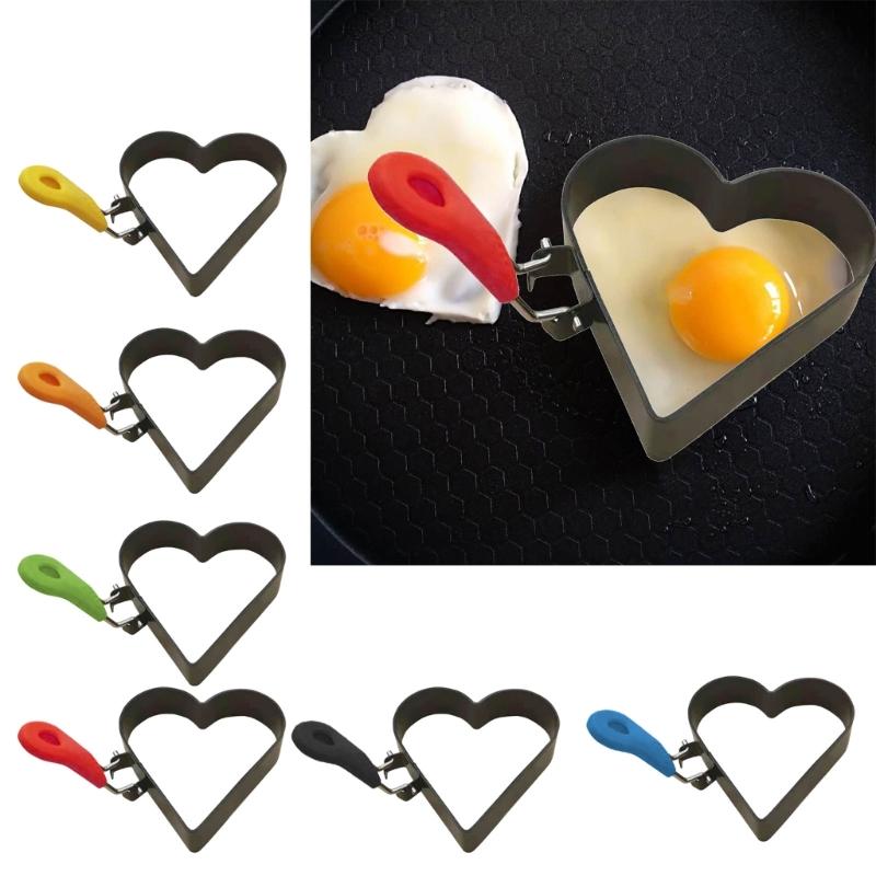Large Heart Eggs Rings Stainless Steels Heart Eggs Rings for Perfectly Shape Eggs and Pancakes In the Kitchens