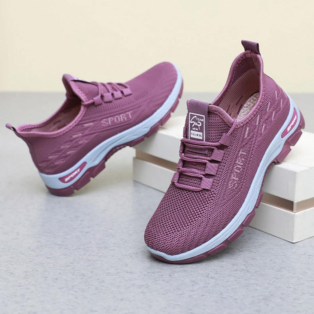 Lightweight Breathable Women Sport Sneakers Slip On Athletic Shoes Flexible Sole Running Gym Walking Footwear